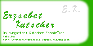 erzsebet kutscher business card